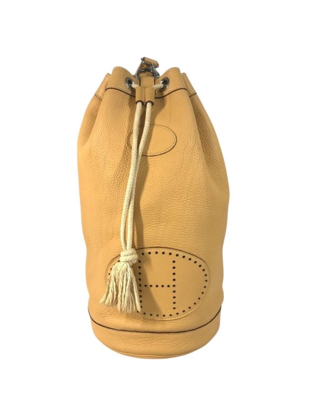 Hermes Shoulder Bag Lunch Taurillon Clemence Yellow Beige
